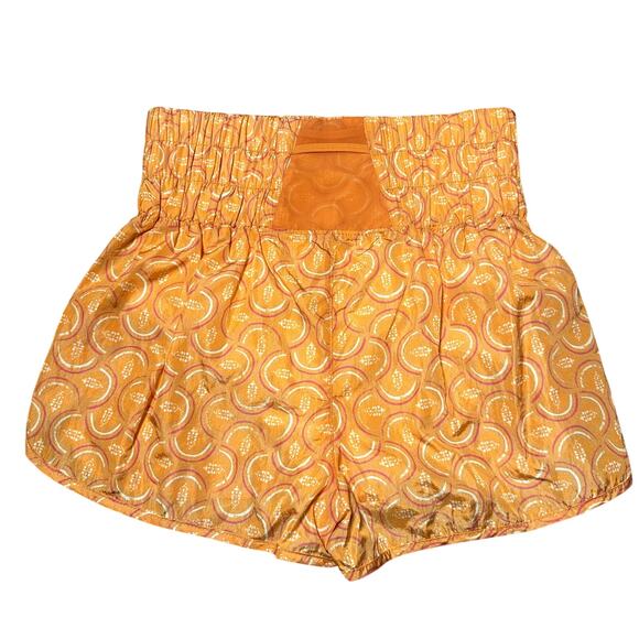 Free People Movement The Way Home Orange Print Shorts - Picture 2 of 6